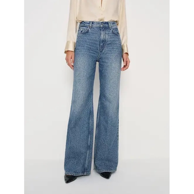 Reformation Cary High Rise Slouchy Wide Leg Jeans In Colorado Blue Women 25